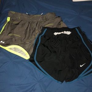 Nike and Underarmour athletic shorts